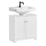 SoBuy BZR18-II-W, Under Sink Cabinet Bathroom Vanity Unit Bathroom Storage Cabinet with 2 Doors, Suitable for Pedestal Sinks, White