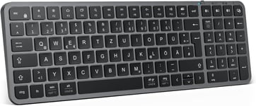 Clavier Bluetooth Mac sans fil multi-appareils avec commutateur facile pour jusqu'à 3 appareils,fin,pour PC,ordinateur portable,Windows,Mac,Chrome OS,Android,iPad OS,disposition