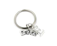 SILVER KNIGHT Dance Key Ring, Personalized Motivational Quote Keychain,Keyring, Initial,Dancer Gift Bag