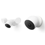 Google Nest Cam avec projecteur (Extérieur - Filaire) – Caméra de sécurité connectée - Caméra de sécurité avec projecteur & Nest Cam | Batterie – caméra de sécurité connectée intérieure-extérieure