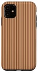 Coque pour iPhone 11 Rayures marron à rayures esthétiques Girly Preppy Tan Stripes