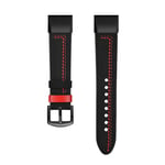 VeveXiao Compatible with Garmin Fenix 5X/Fenix 6X Watch Strap, 26mm Easy Fit Quick Release Genuine Leather Replacement Wristband for Garmin Fenix 5X Plus, Fenix 6X Pro (black)