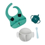 Babymoov Coffret Repas 15-24m LEARN'ISY, 1 Bol, 1 Tasse, 1 Bavoir, 1 Cuillère, Chien