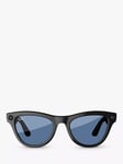 Ray-Ban Meta Skyler Glasses, Shiny Black, Transitions Cerulean Blue