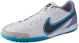 NIKE Unisex Tiempo Legend 9 Academy Ic Sneaker, White Black Baltic Blue Pink Blast, 10 UK