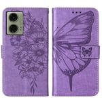 Motorola Moto G04 4G/G24 4G Butterfly Fodral Lila