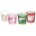 Village Candle Votives - Pack of Four - Powder Fresh - Cherry Blossom - Sage & Celery - Cherry Vanilla Swirl