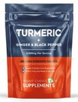 Turmeric, Ginger + Black Pepper 4000mg (per serving) - 180 Curcumin Tablets