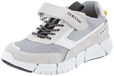 Geox Men's J Flexyper Boy Sneaker, Grey White, 12.5 UK Narrow