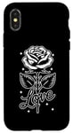 Coque pour iPhone X/XS Goth Gothic - Fleur Rose Rouge