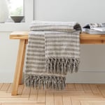 Catherine Lansfield Stripe Chenille, 130x170 cm, Blanket Throw, Grey