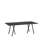 HAY - Loop Stand Table with Support Black 200 x 92,5 cm - Matbord - Leif Jørgensen - Svart