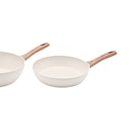 White Pots Pans Set Nonstick Kitchen Cookware Set Frying Pan Saucepan Saute