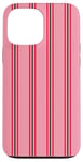 Coque pour iPhone 13 Pro Max Rose Rouge rayé Girly Esthétique Preppy Stripe