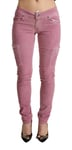 Pantalon Skinny En Jean Cargo Rose En Coton Taille Basse IT40/US6/S RRP 300 $