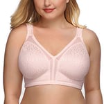 DotVol Soutien-Gorge Femme minimiseurs Dentelle Bra Comfortable sans Armature Couverture complète Grande Taille Rosé Clair 105C