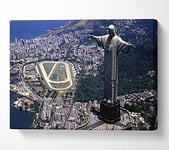 Statue Of Christ The Redeemer Rio De Janeiro Brazil Canvas Print Wall Art - Large 26 x 40 Inches