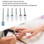 5pcs Nail Art Drill Bits Set Cleaning Brush Remove Dead Skin Ceramic Nail Gr LVE