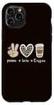 iPhone 11 Pro Cute Leopard Peace Sign Love Coffee Heart For Cafe Lovers Case