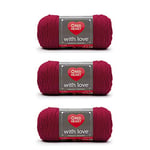 Red Heart with Love Holy Berry Yarn - 3 Pack of 198g/7oz - Acrylic - 4 Medium (Worsted) - 370 Yards - Knitting/Crochet