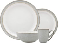 Denby - Elements Light Grey Dinner Set For 1 - 4 Piece Ceramic Tableware - Dish