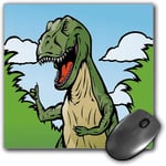 Mouse Pad Gaming Functional Dinosaur Thick Waterproof Desktop Mouse Mat Cartoon T Rex with Funny Face Giving Thumps Up Clouds Trees Sky Decorative,Green Dark Green Light Blue Non-slip Rubber Base