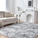 Cinknots Area Rugs Tapis Moelleux Salon Moderne Chambre bébé pépinière dortoir Doux Tapis antidérapant Grand intérieur Moderne Tapis Moelleux Chambre (Grey White, 160 × 200 cm)