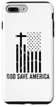 iPhone 7 Plus/8 Plus God Save America Sign,God American Flag Jesus Save America Case