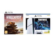 Sony PlayStation 5 Fortnite Cobalt Star Bundle (Model Group - Slim) & Wreckfest, White