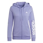 Adidas W Lin FT FZ HD Sweatshirt Women's, Light Purple/White, 3X