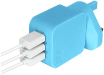 Juice USB 2.0/3.0 Triple Wall Charger - Aqua