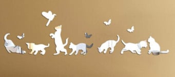 whmyz Autocollants décoration de la Maison Paquet Multi-pièces   Fleur Acrylique Autocollant 3D Miroir Mur-Argent