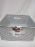 Curver My Style Storage Basket Handle Plastic Medium 232282 Grey 13 Litre