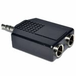 Stereo 3.5mm Male Plug to Dual 6.35mm 1/4 Female Jack Audio Y Splitter Adapter