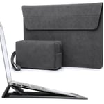 HYZUO 15-16 Inch Laptop Sleeve Bag with Adjustable Stand Feature for MacBook Pro 16 M3/M2/M1 Pro/Max A2991 A2780 A2485 A2141 2024-2019, XPS 15, MacBook Pro 15 2015-2012, Case with Pouch, Space Grey