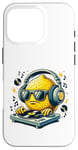 Coque pour iPhone 16 Pro Cool Lemon DJ Casque audio