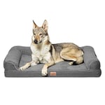 Bedsure Orthopedic Dog Bed Extra Large - Washable Dog Sofa Bed Couch with Removable Cover& Nonskid Bottom, Dark Grey, 106x81x18cm