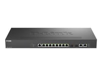 D-Link Dms 1250-12Tp - Switch - L2+ - Smart - 8 X 10/100/1000/2.5G (Poe+) + 2 X 10 Gigabit Ethernet + 2 X 10 Gigabit Sfp+ - Stasjonær - Poe+ (240 W)