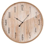 Horloge murale vintage salon chambre ronde en bois et verre MDF décorative 76cm