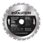 Evolution Power Tools GW185TCT-24 General Wood Carbide Tipped TCT Blade, For Table Saws and Mitre Saws, 185 mm