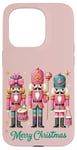 iPhone 15 Pro Preppy Pink Nut cracker Merry Christmas Cute Xmas Nutcracker Case