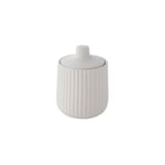 Pot à coton avec couvercle en céramique beige strié Ø9 x H.9 cm, Levasseur Dune