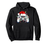 Xmas Lights Santa Hat Video Game Controller Gamer Christmas Pullover Hoodie