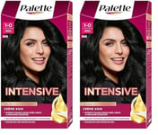 Schwarzkopf Palette Coloration Permanente Cheveux, Crème Soin, Couvre 100 pour cent des Cheveux Blancs, Tenue 8 semaines, Noir 900, 1 Unité (Lot de 2)