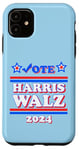 Coque pour iPhone 11 Harris Tim Walz Président des élections 2024 Démocrates patriotiques