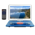 YOOHOO 16.9'' Portable DVD Player with 14.1'' Large Swivel Screen, DVD Player Portable with 6Hrs Rechargeable Battery,Mobile DVD Player for Kids,Sync TV, Support USB SD Card with Car Charger(Blue)