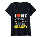 I Heart Love My GRAMPY Funny Family Matching V-Neck T-Shirt