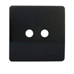 Trendi Étendoir de notebook Faceplate pour artistique moderne brillant tactile 2 Gang prise TV en noir Art-2tvsbk-sp