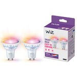 WiZ GU10 Smart LED Glass Bulb – Smart Connected WiFi Works with Alexa,Google Assistant & HomeKit, Dynamic Scenes on App Including Relax Mode, Music sync for Bedroom, Kitchen, TV, Party, 2 Pack, 50W