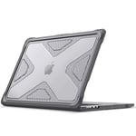 FINTIE Coque Compatible avec MacBook Air 15 Pouces 2024/2023 (M3/M2, Modèle A3114/A2941) - Etui Rigide Robuste avec Bords Antichoc Résisitant, Housse Hybride Protection Renforcée, Gris